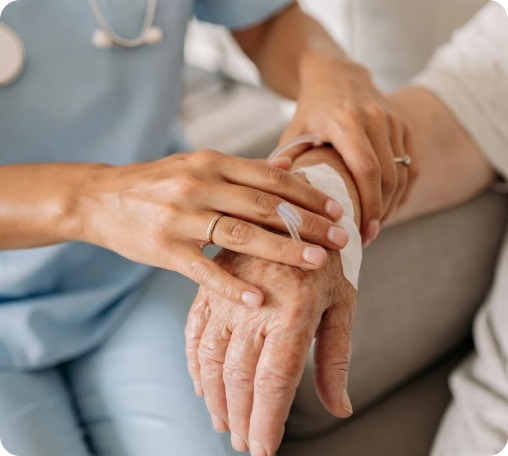 Home healthcare professional providing care
